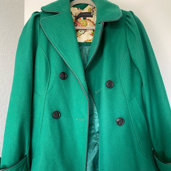 Steve Madden Jackets & Blazers - Steve Madden Emerald Green winter Pea Coat Sz M